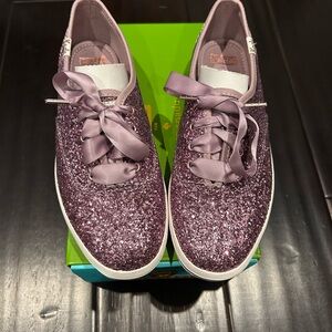 Kate Spade Purple Glitter Sneakers